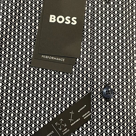 Hugo Boss Performance Dress Shirt Blue 39/15.5 - Picture 3 of 9